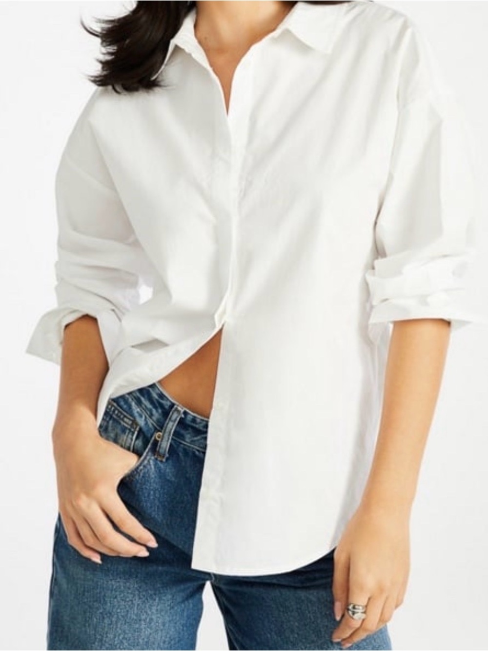 JustFab Oversized Boyfriend button down Shirt